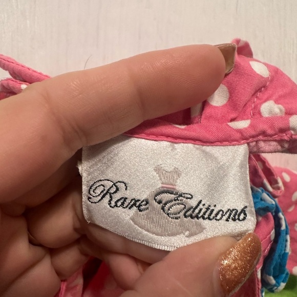 Rare Editions Girls’ Dress Size 5 – Polka Dot Color Block Ruffle Hem - Picture 6 of 7